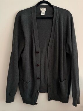 L.L. Bean Men's Button Cardigan 100% Lamb’s Wool